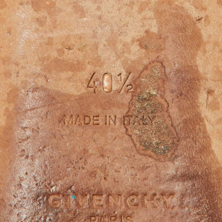 Pre Owned Givenchy Black/White Leather and Elastic Bedford Flat Mules Size 40.5