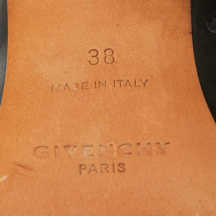 Pre Owned Givenchy Black Leather and Suede Ankle Length Boots Size 38