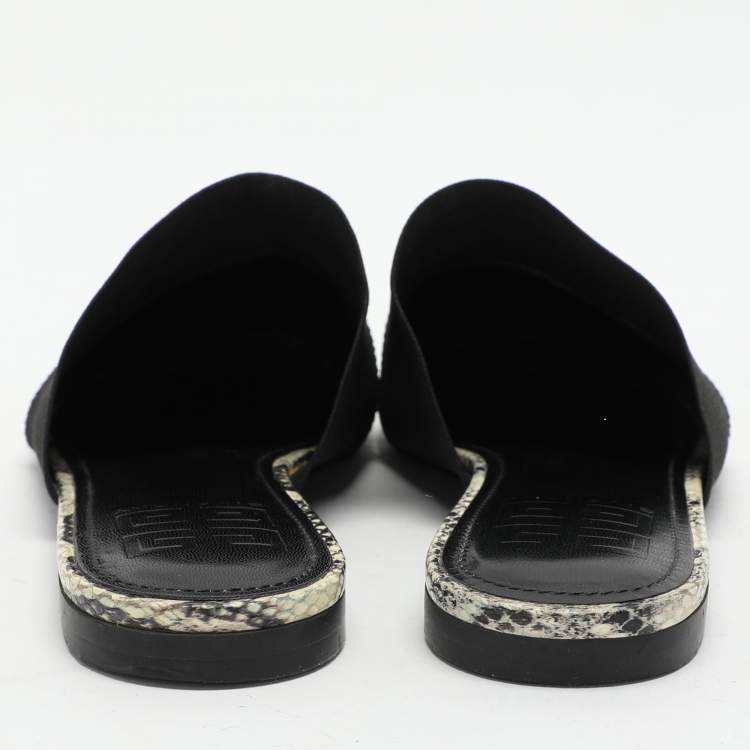 Pre Owned Givenchy Multicolor Python Embossed Leather Bedford Mules Size 37