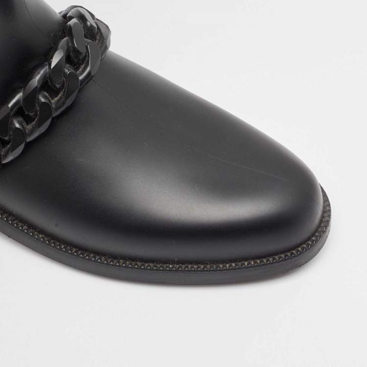 Pre Owned Givenchy Black Rubber Pluie Chain Rain Boots Size 38