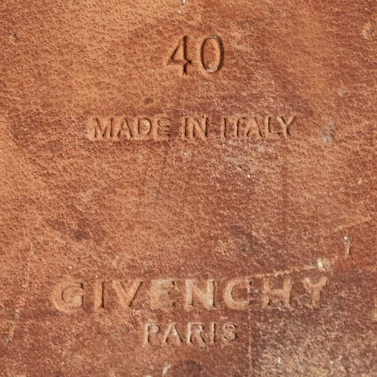 Pre Owned Givenchy Black Leather and Logo Elastic Bedford Flat Mules Size 40