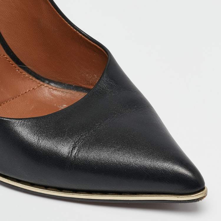 Pre Owned Givenchy Black Leather Lia Pumps Size 38