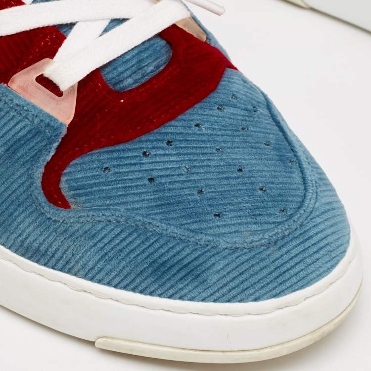 Pre Owned Givenchy Multicolor Velvet Lace Up Sneakers Size 38