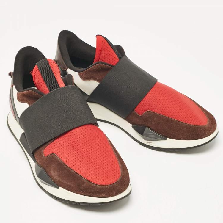 Pre Owned Givenchy Multicolor Suede and Stretch Fabric Slip On Sneakers Size 38