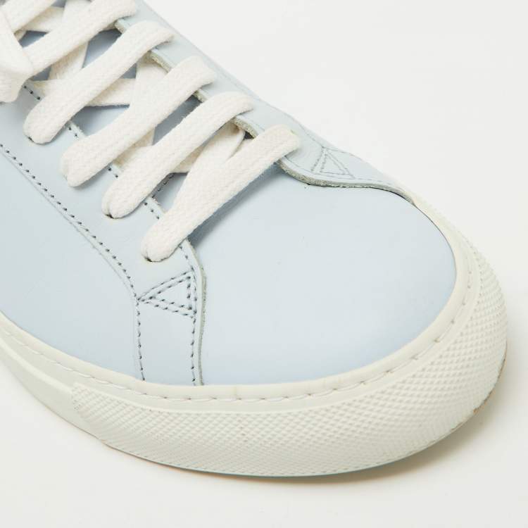 Pre Owned Givenchy Baby Blue/White Leather Urban Street Low Top Sneakers Size 38