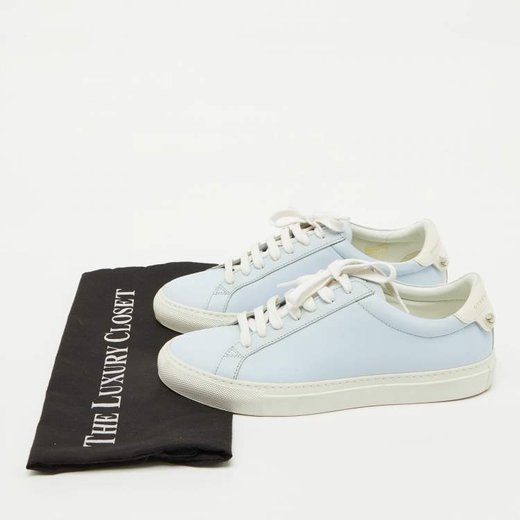 Pre Owned Givenchy Baby Blue/White Leather Urban Street Low Top Sneakers Size 38