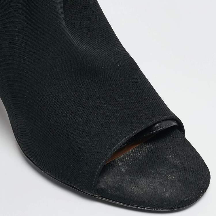Pre Owned Givenchy Black Stretch Fabric Over The Knee Boots Size 39