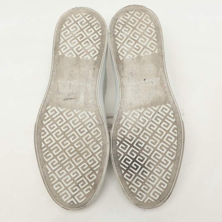 Pre Owned Givenchy White Perforated Signature Leather Low Top Sneakers Size 40