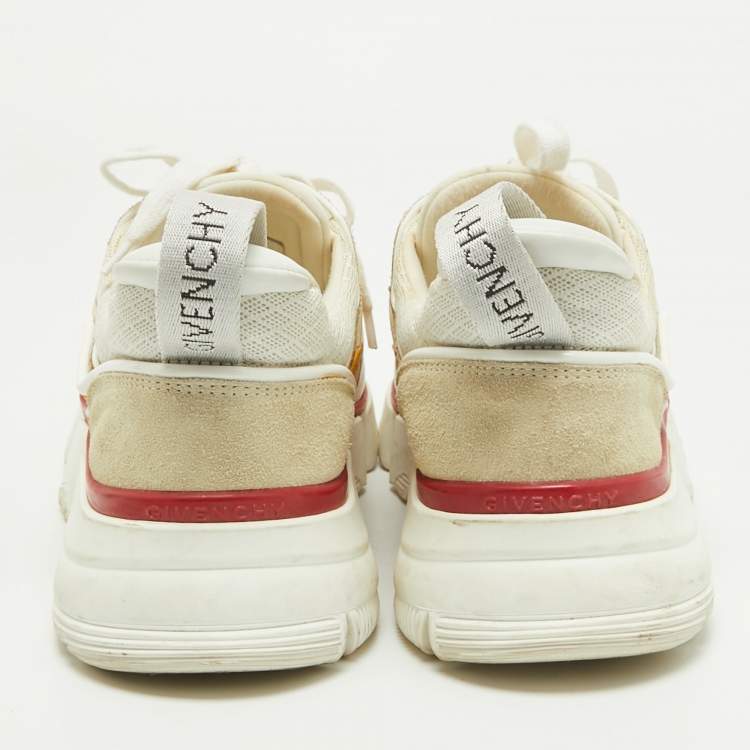 Pre Owned Givenchy Multicolor Neoprene and Suede Jaw Low Top Sneakers Size 38