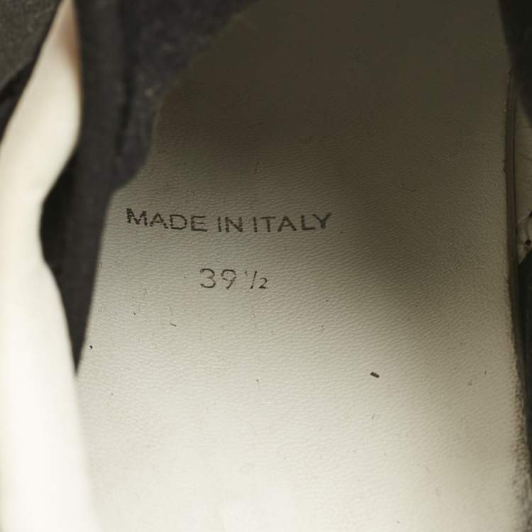 Pre Owned Givenchy Black/White Neoprene and Leather Runner Elastic Slip On Sneakers Size 39.5