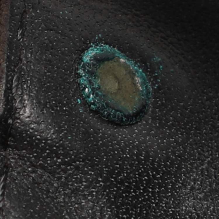 Pre Owned Givenchy Black Leather Zip Ankle Strap Peep Toe Booties Size 36