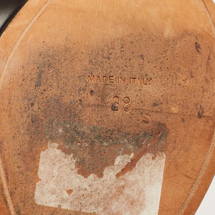 Pre Owned Givenchy Black Leather Pointed Toe Slingback Pumps Size 38