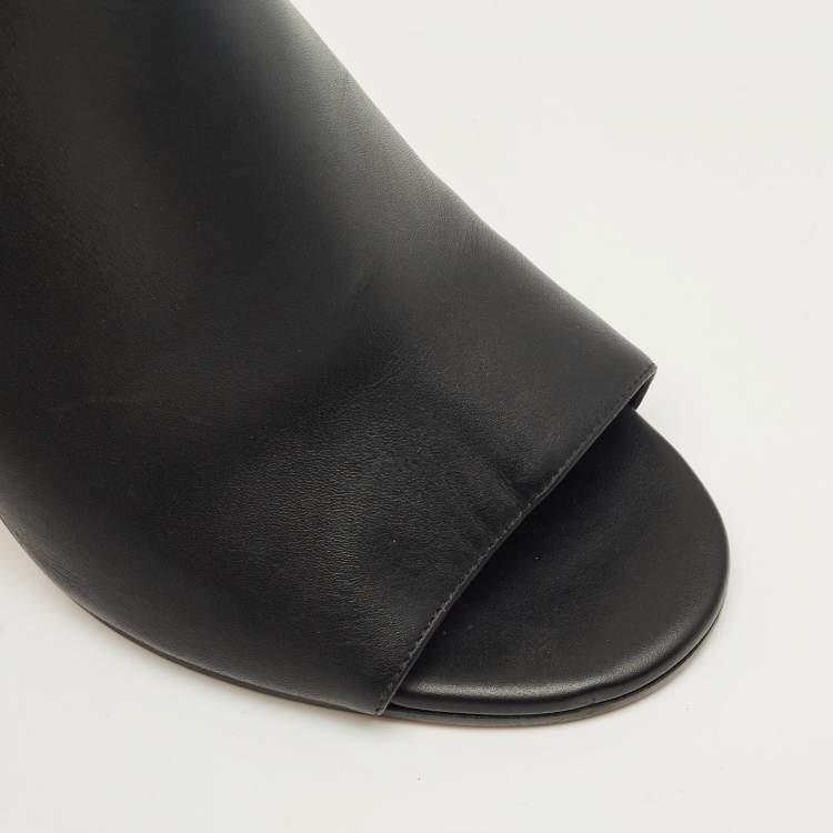 Pre Owned Givenchy Black Leather Slingback Sandals Size 38