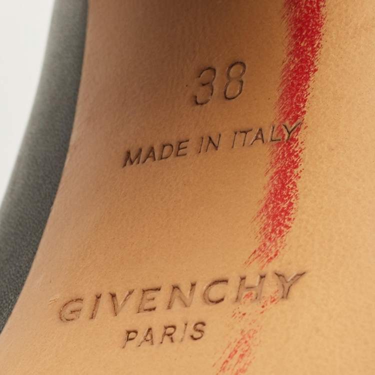 Pre Owned Givenchy Black Leather Slingback Sandals Size 38