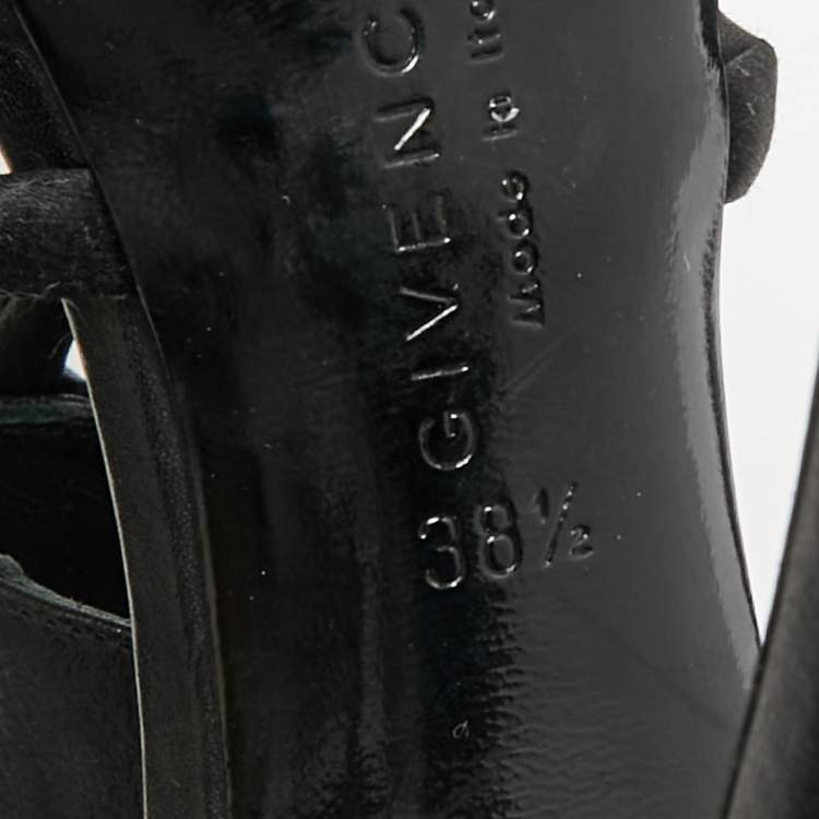 Pre Owned Givenchy Size 38.5 Black Leather Ankle Strap Sandals