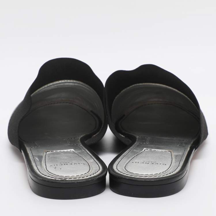 مملوكة مسبقًا Givenchy Bedford Size 41 Black Elastic and Leather Flat Mules