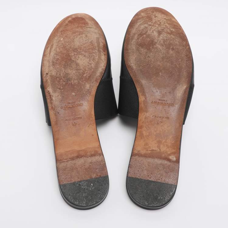 مملوكة مسبقًا Givenchy Bedford Size 41 Black Elastic and Leather Flat Mules