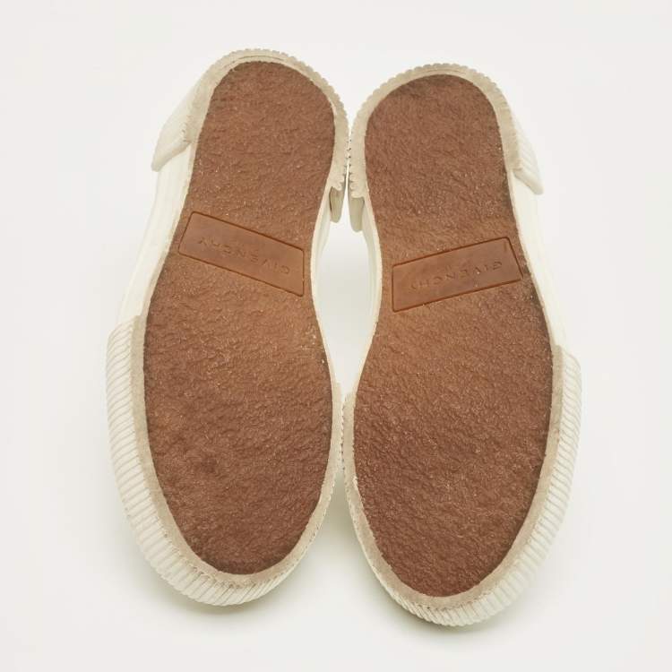 Pre Owned Givenchy  White/Black Leather and Rubber Low Top Sneakers Size 35.5