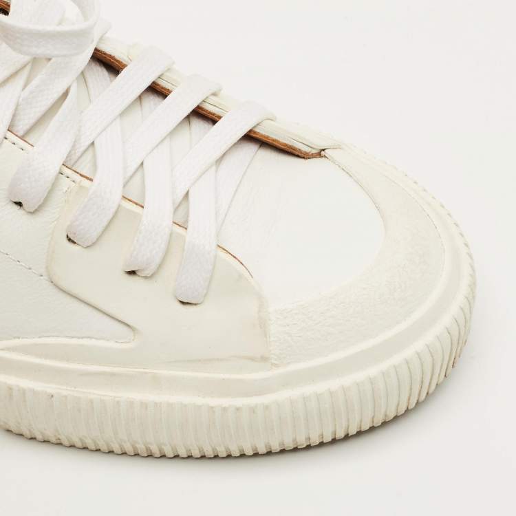 Pre Owned Givenchy  White/Black Leather and Rubber Low Top Sneakers Size 35.5