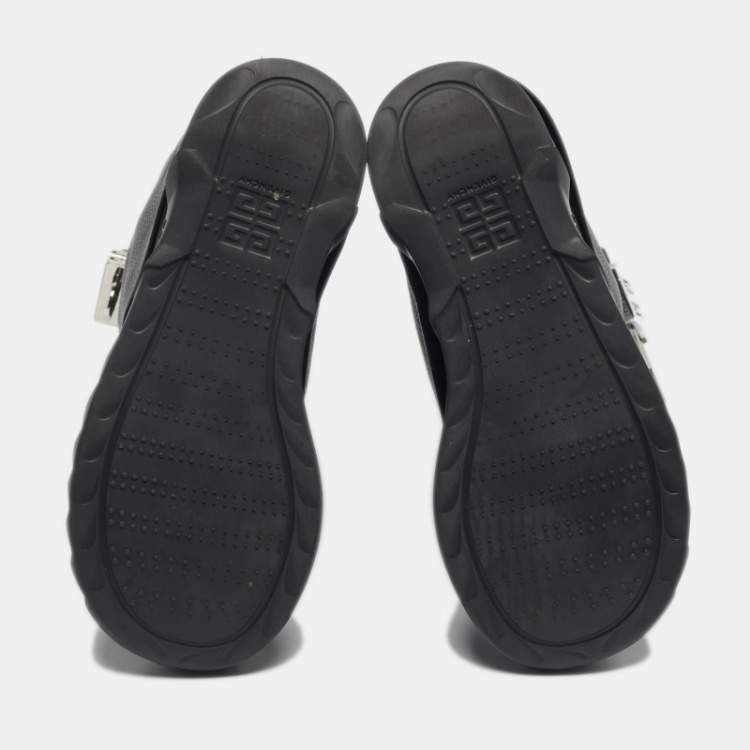 مملوكة مسبقًا Givenchy Shark Lock Size 38 Black Leather Ankle Length Wedge Boots