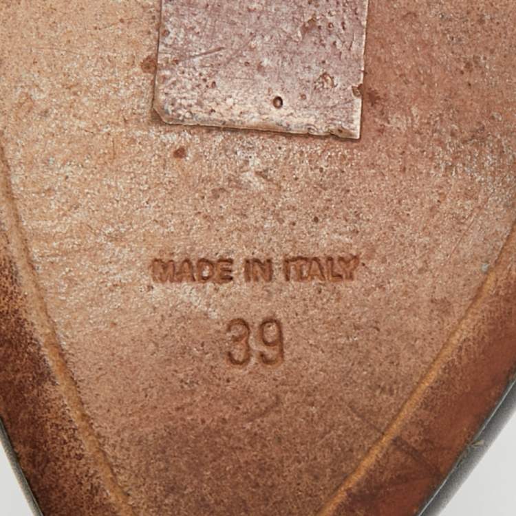 Pre Owned Givenchy Shark Size 39 Black Leather Cutout Wedges Ankle Length Boots