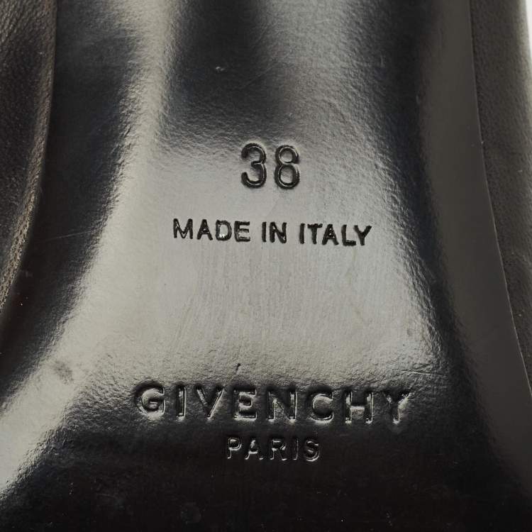 Pre Owned Givenchy Size 38 Black Leather Mules