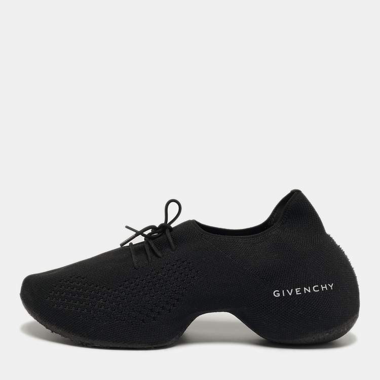 Pre Owned Givenchy TK-360 Size 37 Black Knit Fabric Low Top Sneakers