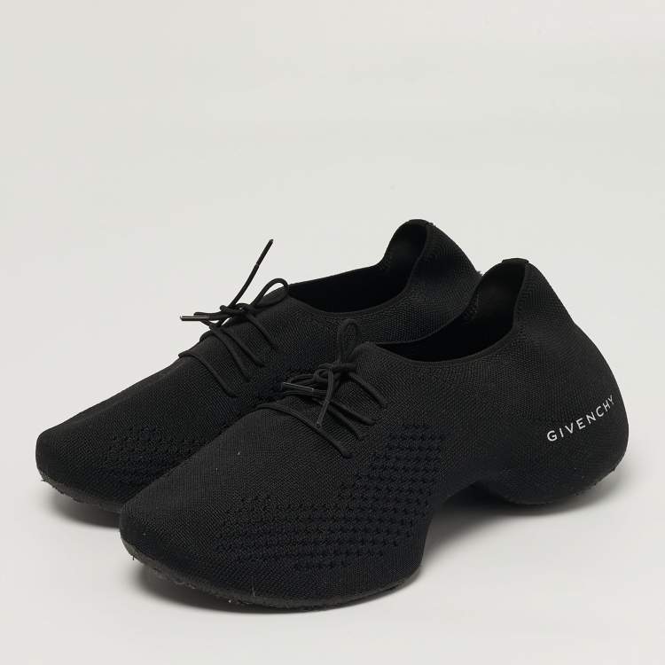 Pre Owned Givenchy TK-360 Size 37 Black Knit Fabric Low Top Sneakers