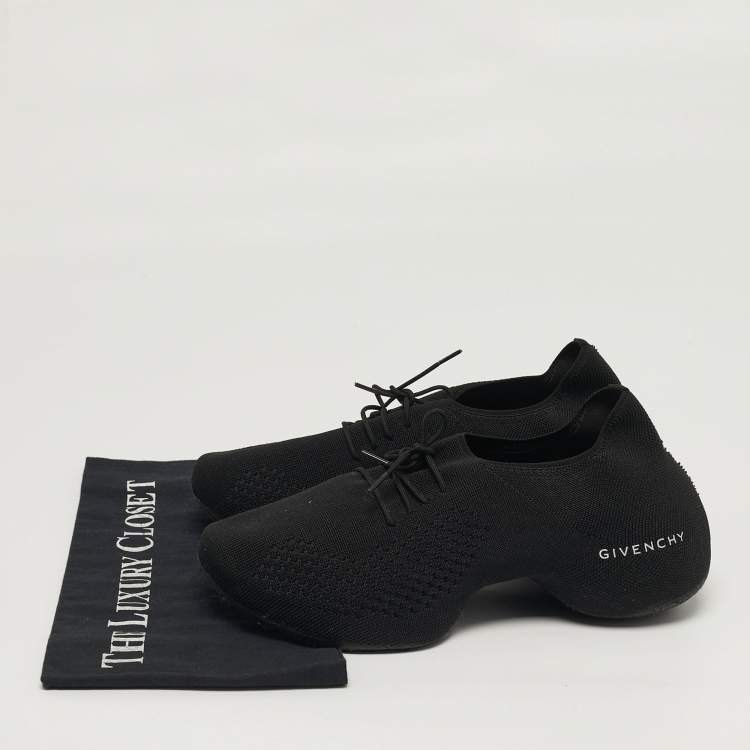 Pre Owned Givenchy TK-360 Size 37 Black Knit Fabric Low Top Sneakers