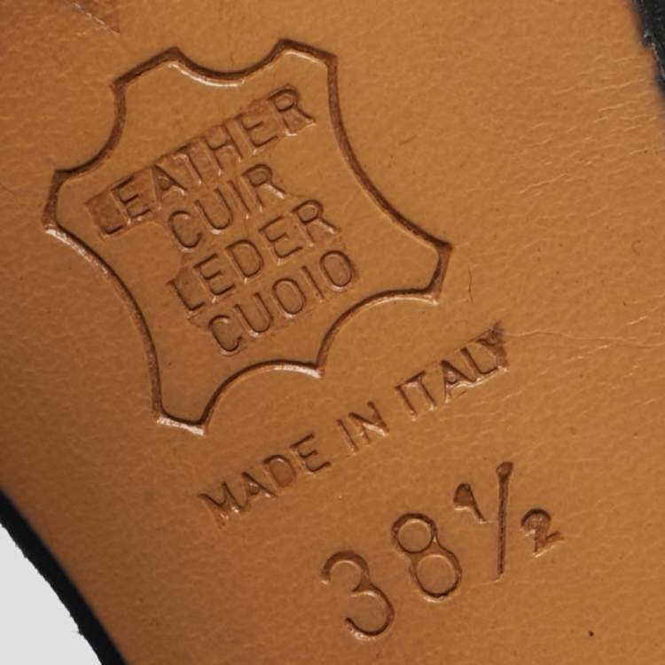 Pre Owned Givenchy Size 38.5 Black Leather and Suede Strappy Sandals