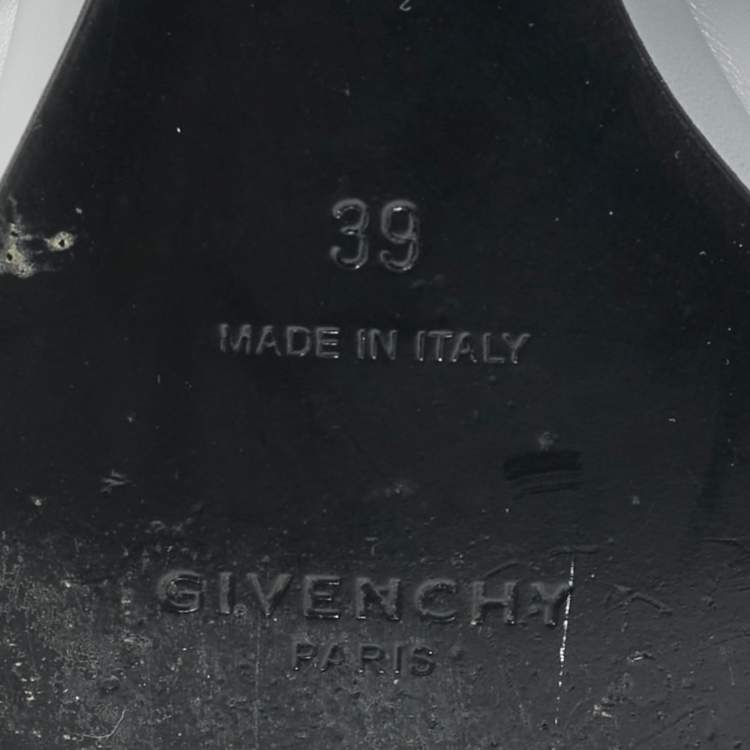 Pre Owned Givenchy Shark Lock Size 39 Grey Leather Knee Length Boots