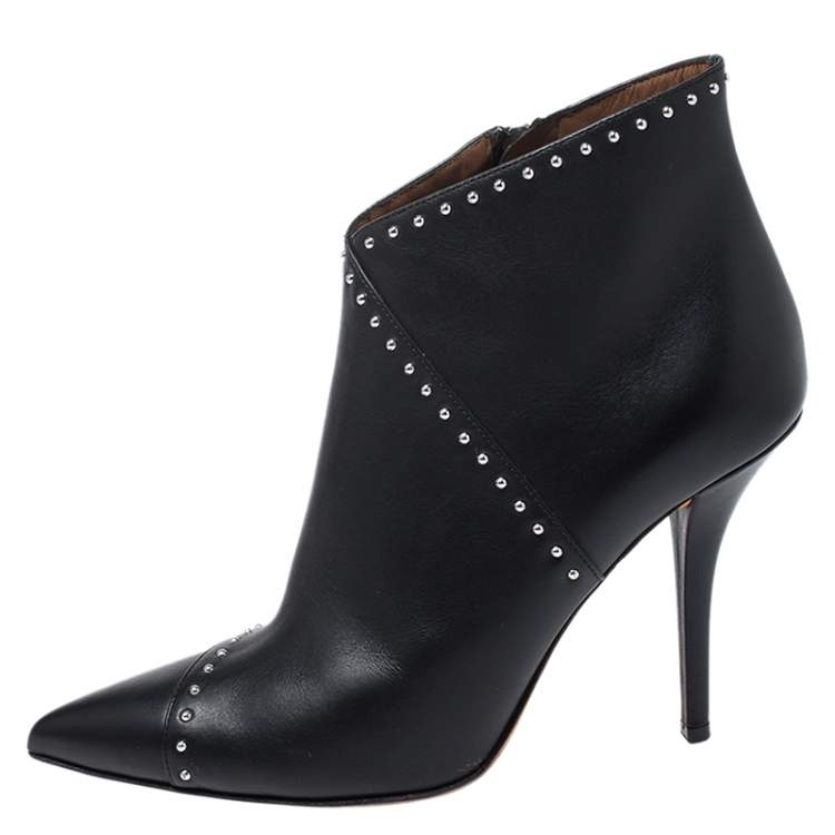 Givenchy Black Studded Leather Pointed Toe Ankle Boots Size  Givenchy |  TLC