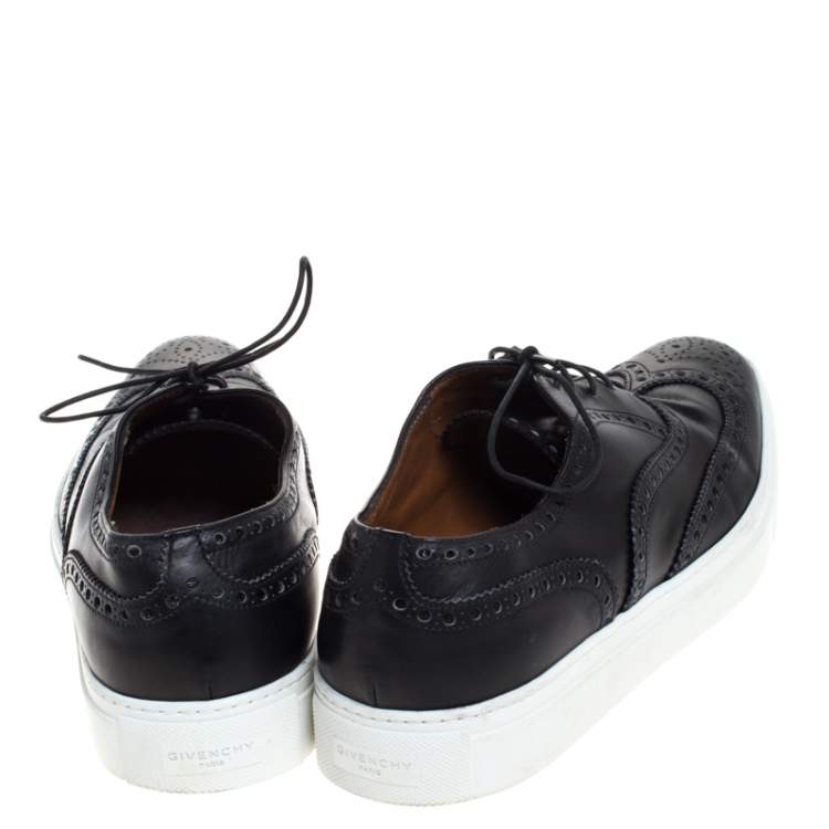 Pre Owned Givenchy Black Leather Brogue Wingtip Oxford Sneakers Size 42