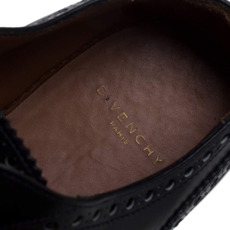 Pre Owned Givenchy Black Leather Brogue Wingtip Oxford Sneakers Size 42