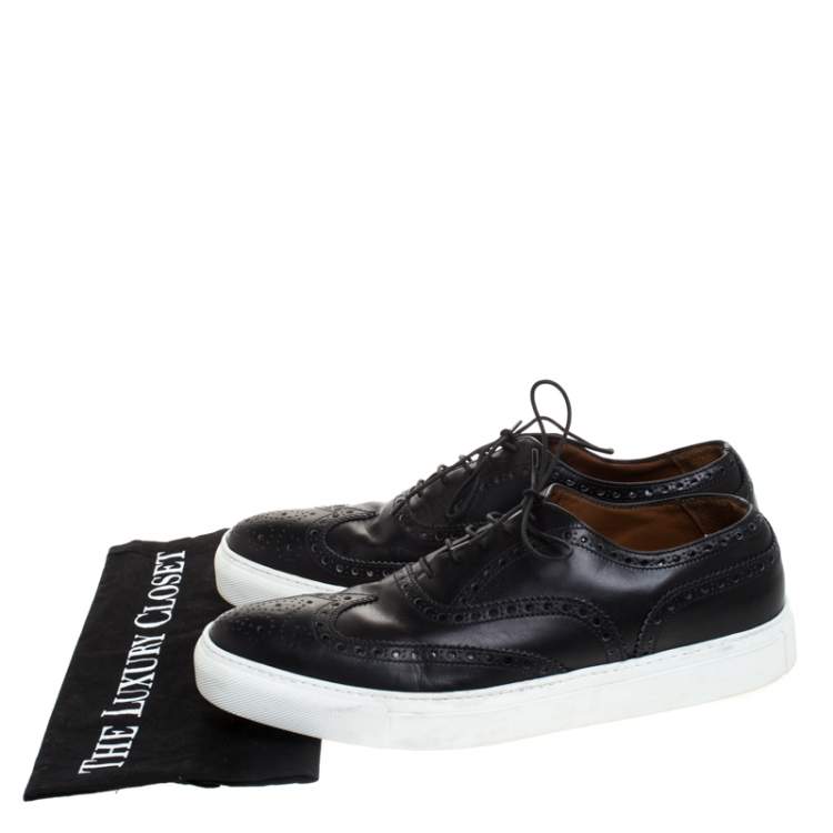 Pre Owned Givenchy Black Leather Brogue Wingtip Oxford Sneakers Size 42