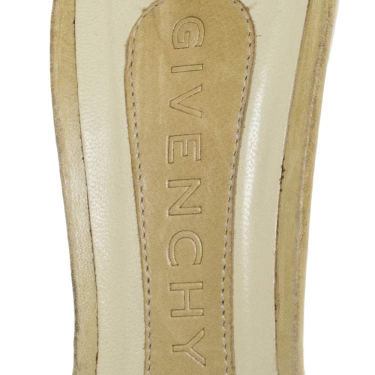 Pre Owned Givenchy Yellow Leather Pointed Toe Mules Size 38