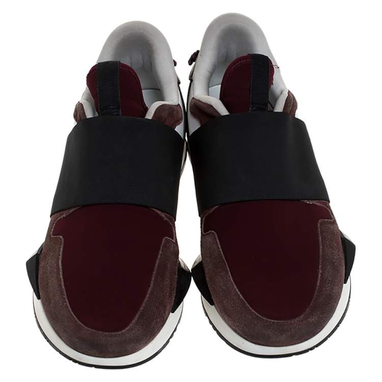 Pre Owned Givenchy Multicolor Suede and Leather Elastic Strap Active Sneakers Size 37