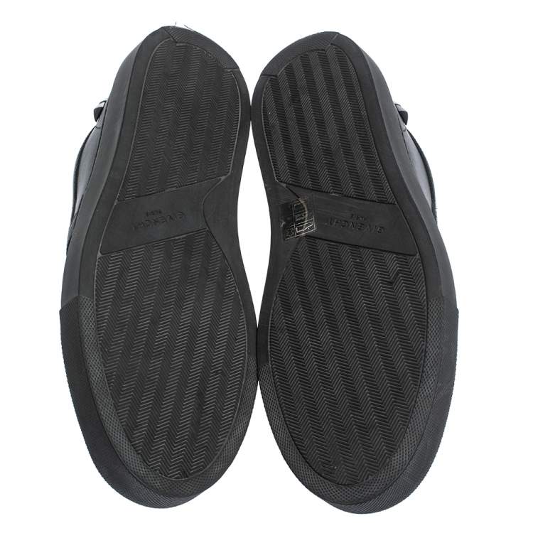 Pre Owned Givenchy Black Leather Studded Slip On Sneakers Size 40