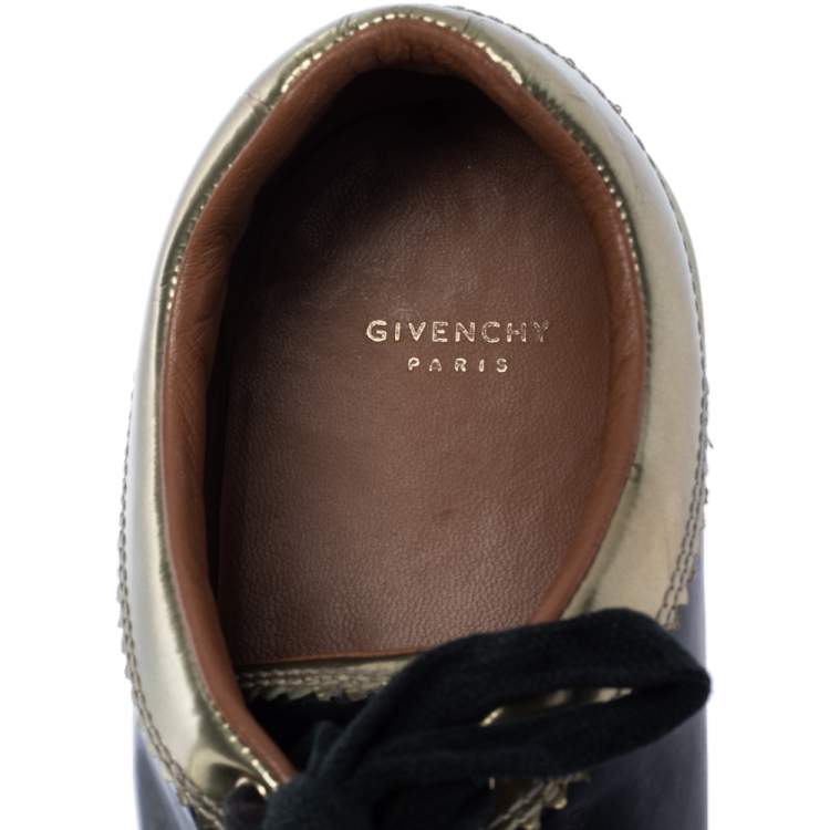 Pre Owned Givenchy Black Leather Low Top Sneakers Size 37