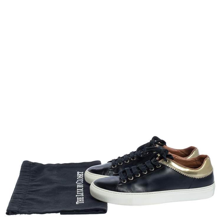 Pre Owned Givenchy Black Leather Low Top Sneakers Size 37