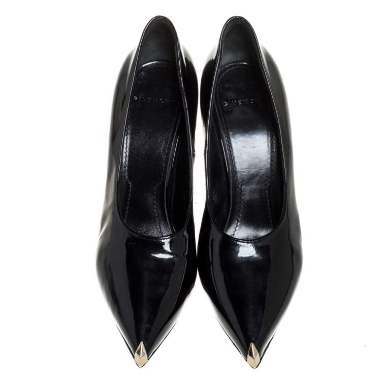Pre Owned Givenchy Black Patent Leather Pointed Toe Pumps Size 39.5