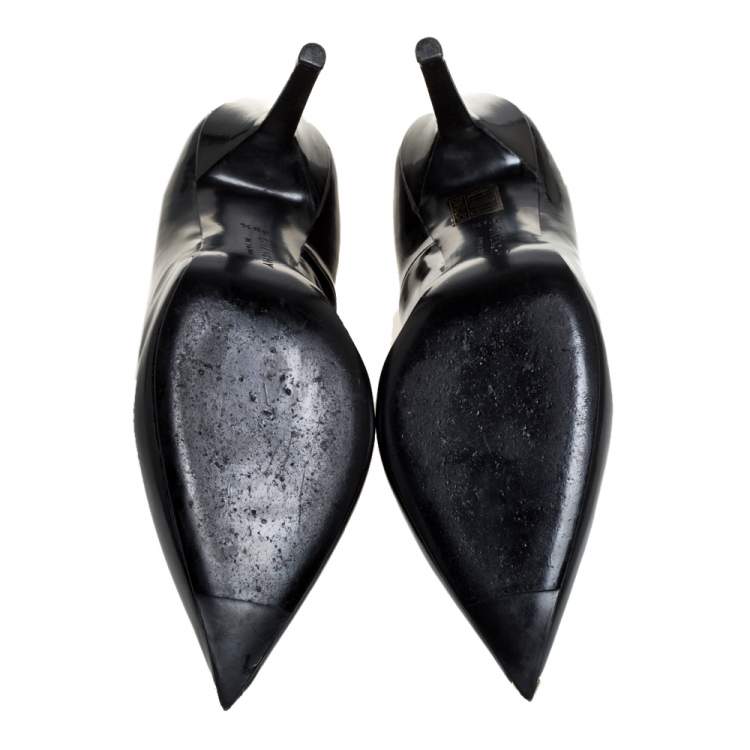 Pre Owned Givenchy Black Patent Leather Pointed Toe Pumps Size 39.5