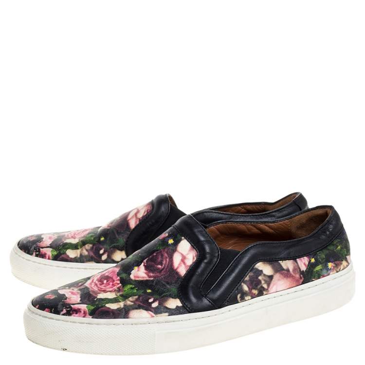 Pre Owned Givenchy Multicolor Floral Print Leather Skate Slip On Sneakers Size 35