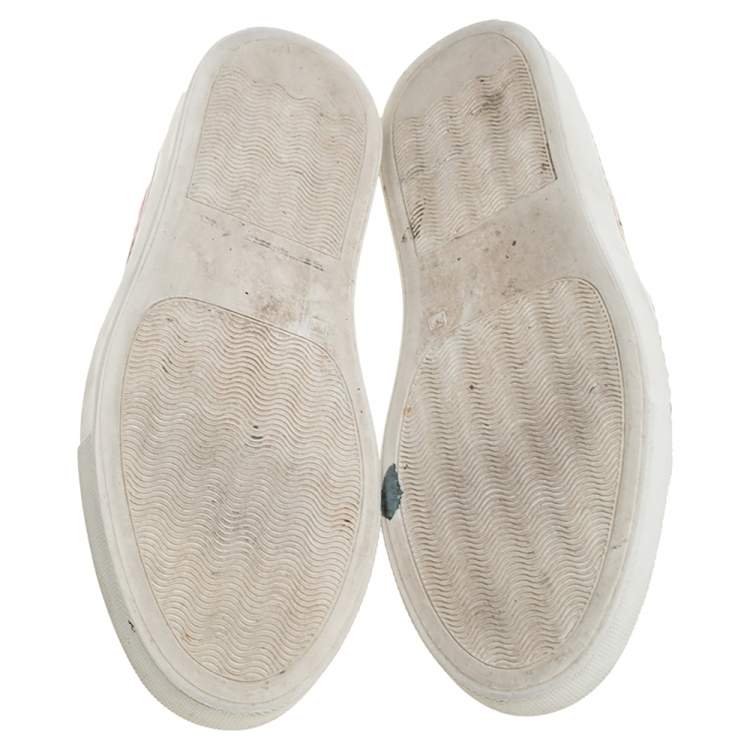 Pre Owned Givenchy Multicolor Floral Print Leather Skate Slip On Sneakers Size 35