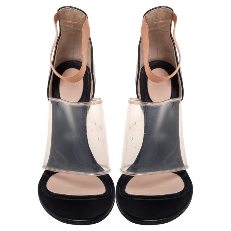 Pre Owned Givenchy Black Leather and PVC Albertina Sandals Size 40