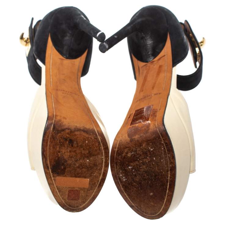Pre Owned Givenchy Two Tone Leather And Suede Leather Sharlock Sandals Size 37