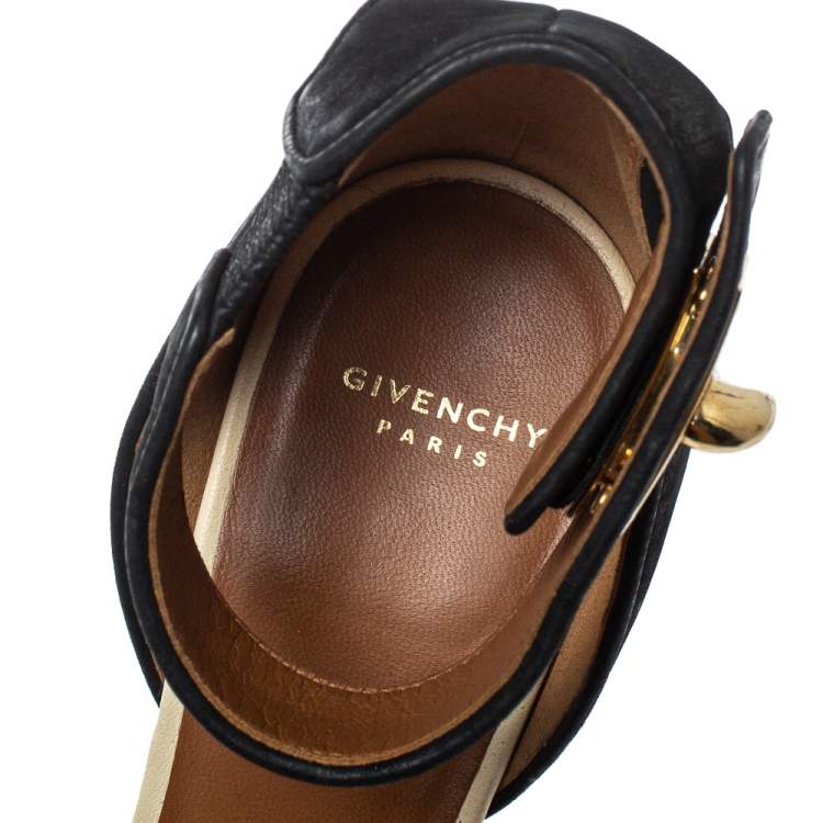 Pre Owned Givenchy Two Tone Leather And Suede Leather Sharlock Sandals Size 37