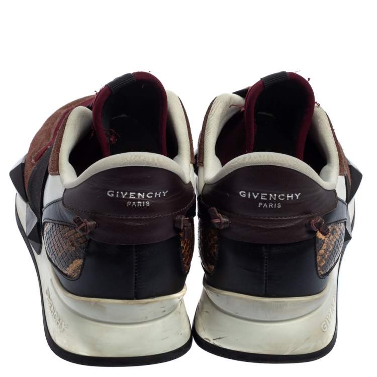 Pre Owned Givenchy Multicolor Suede And Fabric Elastic Strap Active Runner Sneakers Size 38
