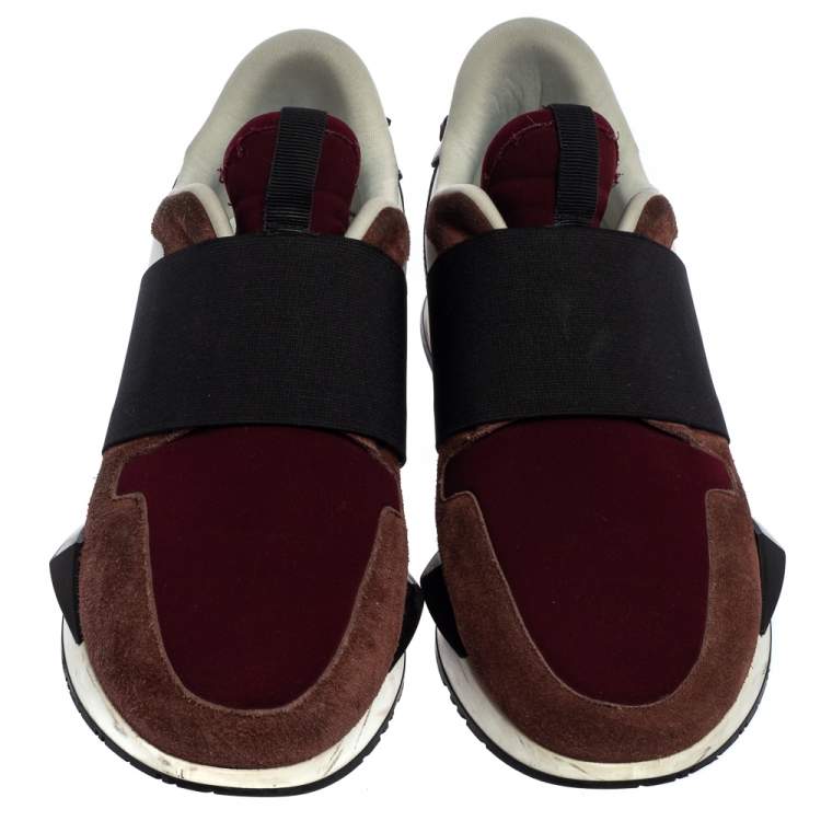 Pre Owned Givenchy Multicolor Suede And Fabric Elastic Strap Active Runner Sneakers Size 38