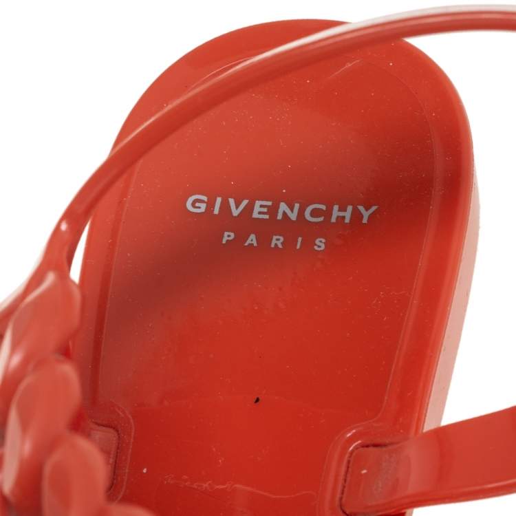 مملوكة مسبقًا Givenchy Orange Jelly Chain Nea Flats Size 39